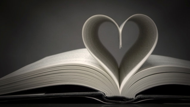 book with heart shape