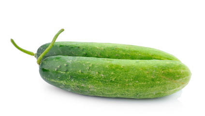 Fresh cucumber slice isolated on white background