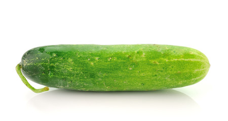 Fresh cucumber slice isolated on white background