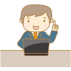 ビジネスマン　パソコン 