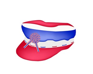 A Cap of Thai Flag on White Background