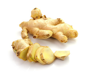 Root ginger isolated on a white studio background