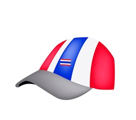 A Baseball Cap of Thai Flag on White Background