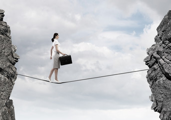 Risky businesswoman