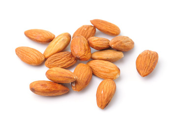 almond nuts isolated on white background