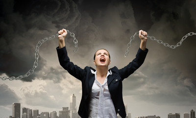Aggressive businesswoman