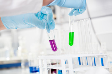Fototapeta premium Colored chemical test tubes