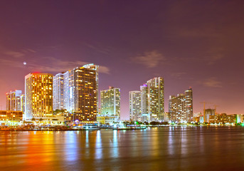 City of Miami Florida, night skyline