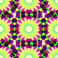 multicolored glowing floral seamless background