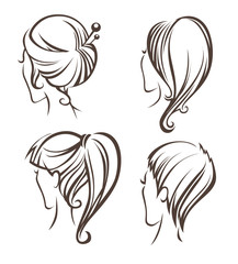 women head images and hairstyles on back side