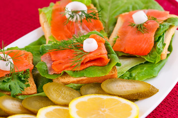 Salmon sandwiches
