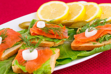 Salmon sandwiches