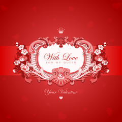 Vintage Valentine's day greeting card vector design