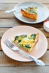 pie with spinach and red fish