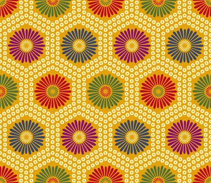 seamless traditional japanese floral fabric background