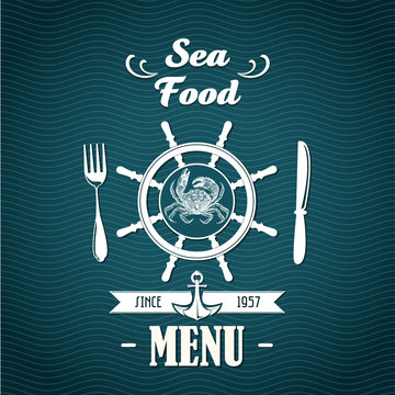 Sketch for a restaurant menu. Sea food