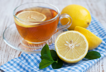 Tea and lemon slice