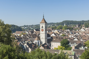 Fototapeta na wymiar Schaffhausen, Altstadt, Kirche, Sankt Johann, Schweiz