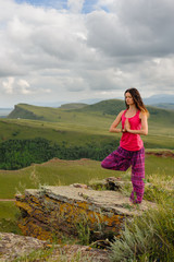 Naklejka premium yoga girl