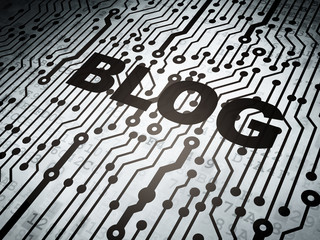 Web development concept: circuit board with Blog