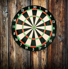 Red bullseye on a dartboard