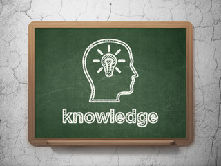 Education concept: Head With Lightbulb and Knowledge on
