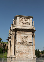 Fototapeta na wymiar Roman Arch Under Clear Blue Sky
