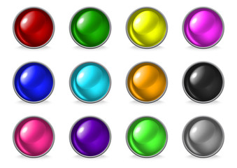 Colorful glossy buttons set