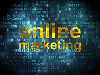 Obraz premium Marketing concept: Online Marketing on digital background