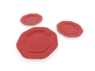 Red plated rendered isolated