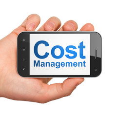 Finance concept: Cost Management on smartphone