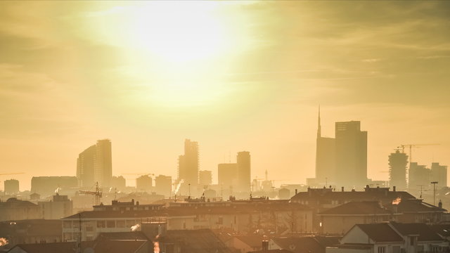 tramonto a milano timelapse