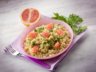 risotto with grapefruit and parsley