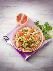 risotto with grapefruit and parsley