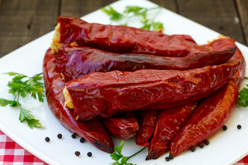 stuffed paprika with rice and vegetables