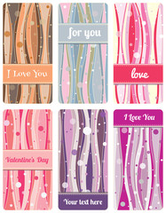 Set of Valentine's background labels for cover phone No.08