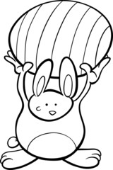 cute easter bunny cartoon coloring page