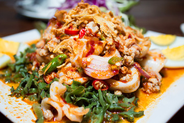 1.	Seafood Salad Salad with prawns, mussels, squids