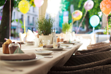Laid table