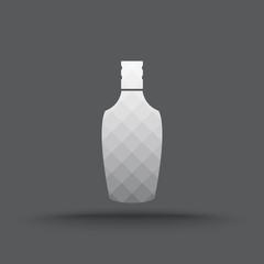 Vector of transparent alcohol bottle icon on isolated background