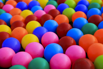 Fototapeta na wymiar colorful plastic balls on children's playground