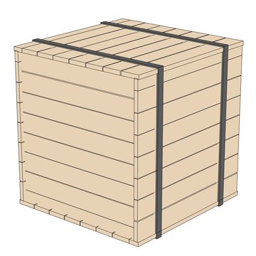 Cartoon Image Of Wooden Crate