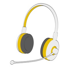 cartoon image of 2d headphones