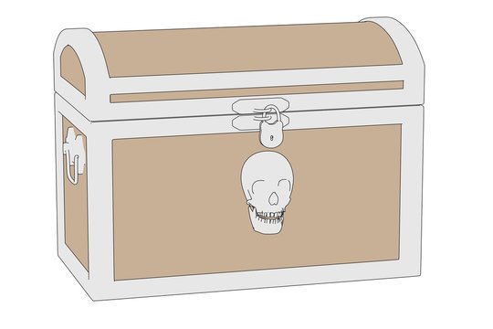 cartoon image of antique chest