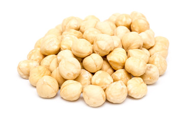 Hazelnuts Fruits Isolated On White Background