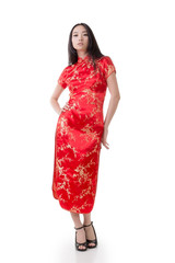 Chinese woman dress traditional cheongsam