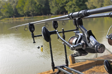 Fishing rod and reel under water