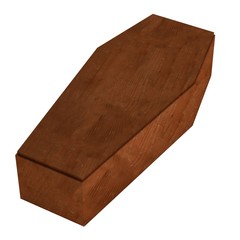 realistic 3d render of coffin