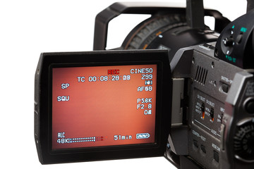 video camera with screen