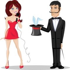 Мультяшные персонажи из мага и певицы